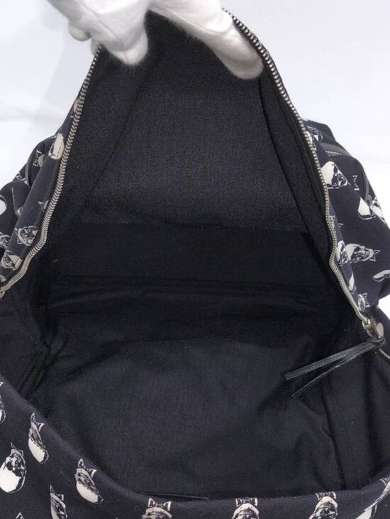 Saint Laurent Skull Backpack Canvas Black